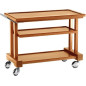 Chariots De Service En Bois LP1050 noce-walnut + roues casquées chrome Chariots De Service En Bois LP1050 noce-walnut + roues casquées chrome