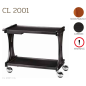 Chariots De Service En Bois CL2001 noce-walnut + roues casquées laiton Chariots De Service En Bois CL2001 noce-walnut + roues casquées laiton