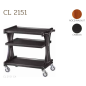 Chariots De Service En Bois CL2151 noce-walnut + roues casquées laiton Chariots De Service En Bois CL2151 noce-walnut + roues casquées laiton