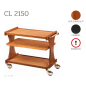 Chariots De Service En Bois CL2150 noce-walnut + roues casquées laiton Chariots De Service En Bois CL2150 noce-walnut + roues casquées laiton