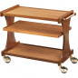 Chariots De Service En Bois CL2150 noce-walnut + roues casquées laiton Chariots De Service En Bois CL2150 noce-walnut + roues casquées laiton