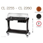 Chariots À Fromage CL2260 noce-walnut + roues casquées chrome + tablette rétractable + 3 tiroirs Chariots À Fromage CL2260 noce-walnut + roues casquées chrome + tablette rétractable + 3 tiroirs