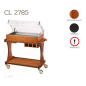 Chariots sous cloche CL2785 noce-walnut + roues casquées chrome + étagère et tiroirs Chariots sous cloche CL2785 noce-walnut + roues casquées chrome + étagère et tiroirs