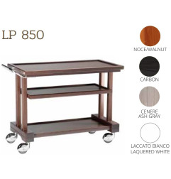 Chariots De Service En Bois LP850 noce-walnut + roues casquées chrome