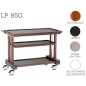 Chariots De Service En Bois LP850 noce-walnut + roues casquées chrome Chariots De Service En Bois LP850 noce-walnut + roues casquées chrome
