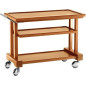 Chariots De Service En Bois LP850 noce-walnut + roues casquées chrome Chariots De Service En Bois LP850 noce-walnut + roues casquées chrome