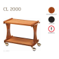 Chariots De Service En Bois CL2000 noce-walnut + roues casquées laiton Chariots De Service En Bois CL2000 noce-walnut + roues casquées laiton