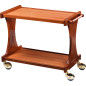 Chariots De Service En Bois CL2000 noce-walnut + roues casquées laiton Chariots De Service En Bois CL2000 noce-walnut + roues casquées laiton