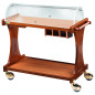 Chariots À Fromage CL2255 noce-walnut + roues casquées chrome + tablette rétractable + 3 tiroirs Chariots À Fromage CL2255 noce-walnut + roues casquées chrome + tablette rétractable + 3 tiroirs