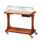 Chariots À Fromage CL2260 noce-walnut + roues casquées chrome + tablette rétractable + 3 tiroirs Chariots À Fromage CL2260 noce-walnut + roues casquées chrome + tablette rétractable + 3 tiroirs