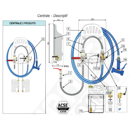 00 Listing Pièces pour CENTRALE DE DÉSINFECTION TOURNUS EQUIPEMENTS