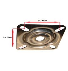 ROUE à platine 35x50mm hauteur 105mm 262076 (sans frein)