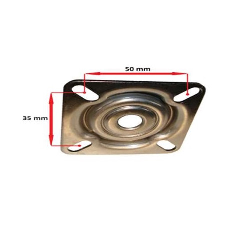 ROUE à platine 35x50mm hauteur 105mm 262076 (sans frein)