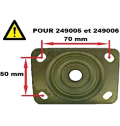 Roue à platine 50x70mm hauteur 160mm (avec frein) 249006