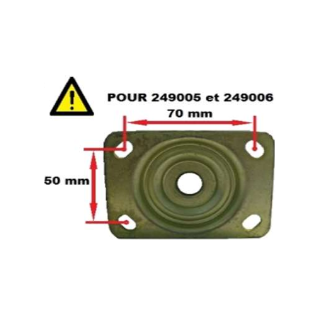 Roue à platine 50x70mm hauteur 160mm (avec frein) 249006