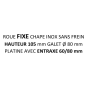 Roue à platine 60x80mm hauteur 105mm fixe 249233