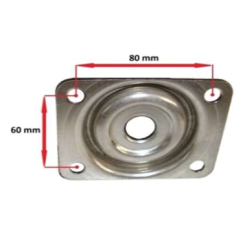 Roue à platine 60x80mm hauteur 105mm fixe 249233