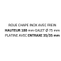 ROUE à platine 35x35mm hauteur 100mm 221057 (avec frein)
