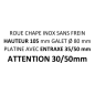 ROUE à platine 35x50mm hauteur 105mm 262076 (sans frein)