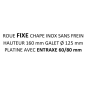 Roue à platine 60x80mm HAUTEUR 160mm FIXE 249209 remplace 249206