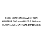 Roue à platine 80x105mm hauteur 200mm 249198 (avec frein) remplace 249202