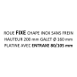 Roue à platine 80x105mm hauteur 200mm fixe 249197 remplace 249201