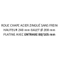 Roue à platine 80x105mm hauteur 240mm 249215 (sans frein)