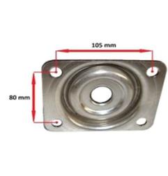 Roue à platine 80x105mm hauteur 240mm 249216 (fixe)
