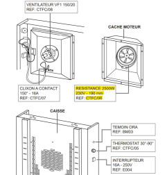 Résistance 2500W 230V - 190 mm CTFC/06