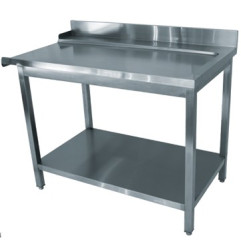 TABLE DE SORTIE LAVE VAISSELLE AVEC SOUS TABLETTE 1600mm (s'accroche à droite du lave vaisselle)