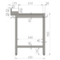 TABLE DE SORTIE LAVE VAISSELLE AVEC SOUS TABLETTE 1600mm (s'accroche à droite du lave vaisselle) TABLE DE SORTIE LAVE VAISSELLE AVEC SOUS TABLETTE 1600mm (s'accroche à droite du lave vaisselle)