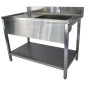 Plonge ENTREE LAVE VAISSELLE A CAPOT 1200x700xH880mm (s'accroche à gauche du lave vaisselle) + tablette inférieure Plonge ENTREE LAVE VAISSELLE A CAPOT 1200x700xH880mm (s'accroche à gauche du lave vaisselle) + tablette inférieure