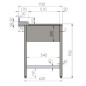 Plonge ENTREE LAVE VAISSELLE A CAPOT 1200x700xH880mm (s'accroche à gauche du lave vaisselle) + tablette inférieure Plonge ENTREE LAVE VAISSELLE A CAPOT 1200x700xH880mm (s'accroche à gauche du lave vaisselle) + tablette inférieure
