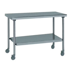 Table sur roues 800×1600xh900mm Centrale avec étagère (464815)