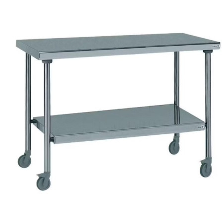Table sur roues 800×1600xh900mm Centrale avec étagère (464815)