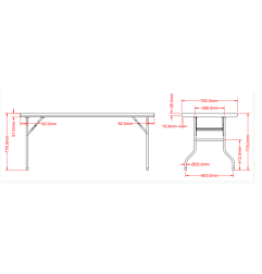 Table de travail pliante inox Vogue 1830x760x780