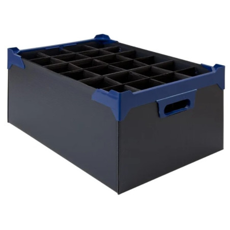 Boîte de transport pour verres à pied Beaumont 500x345x200mm (lot de 5)