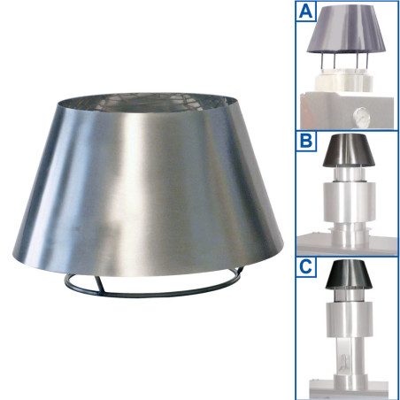 Chapeau cheminée inox (CBQ-060 & CBQ-075)