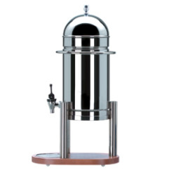 Distributeur 10 litres, lait froid, base en bois