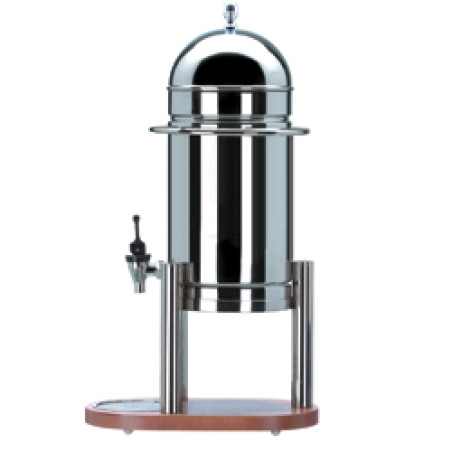 Distributeur 10 litres, lait froid, base en bois