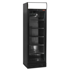 Vitrine vent.T° positive 380 lit, noire, avec caisson lumineux