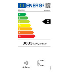 Vitrine T° négative, statique/ventilée, 380 Lt., avec caisson lumineux