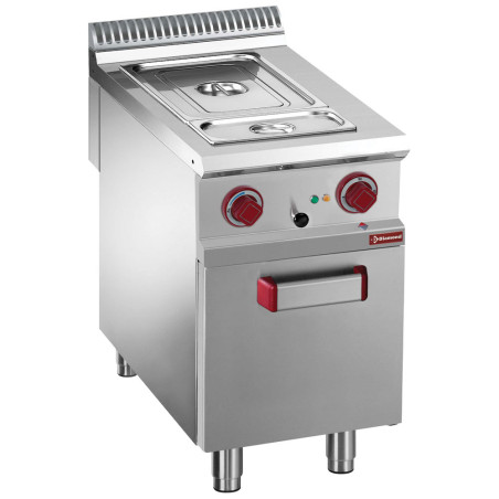 Bain-marie électrique 4x GN 1/3-150 mm, armoire ouverte