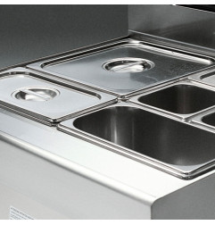 Bain-marie électrique 4x GN 1/3-150 mm, armoire ouverte