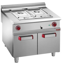 Bain-marie électrique 8x GN 1/3-150 mm, armoire ouverte