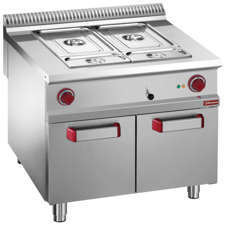 Bain-marie électrique 8x GN 1/3-150 mm, armoire ouverte