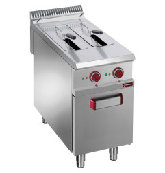 Friteuse électrique 2 cuves 8 lit. sur meuble fermé