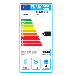 Armoire frigorifique ventilée 1400 Lit. 2 portes GN 2/1, sur roues