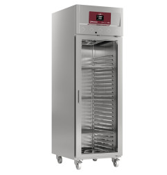 Armoire de frigo. ventilée 700 Lit. 1 porte vitrée (GN 2/1),  sur roues