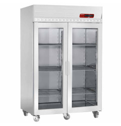 Armoire de congélation ventilée 1400 Lit. 2 portes vitrées GN 2/1,  sur roues